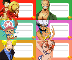 Etiquetas x6 - One Piece