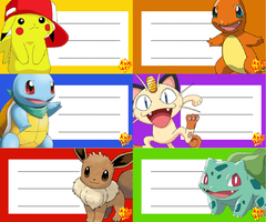 Etiquetas x6 - Pokemon