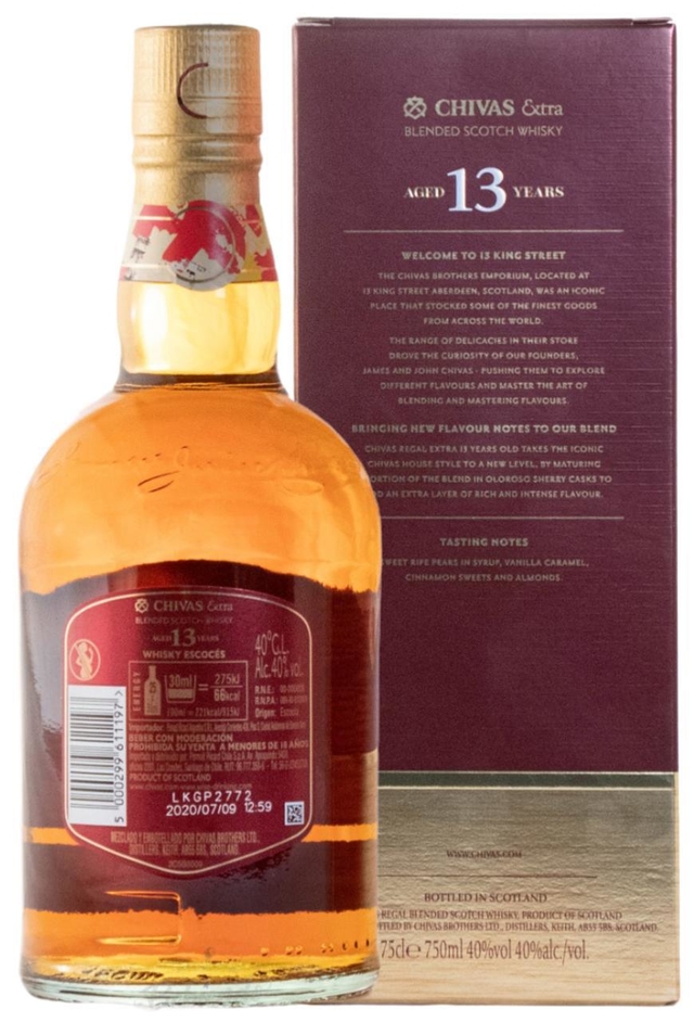 Whisky Chivas Regal Extra 13 Años 750 Ml En Estuche