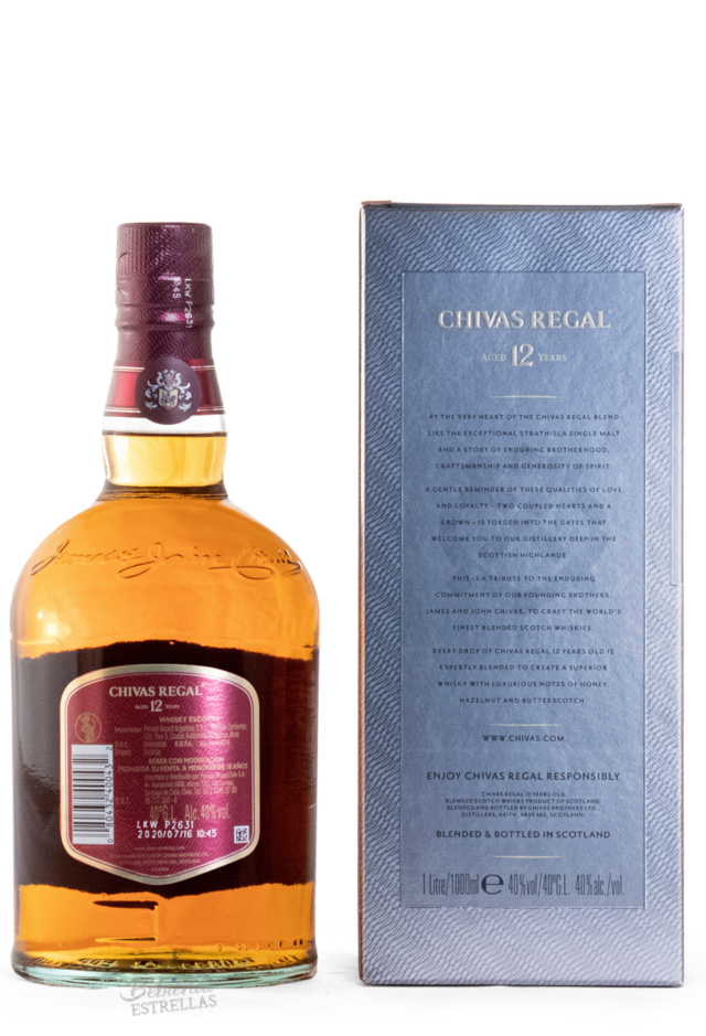 Whisky Chivas Regal 12 Años 750 Ml En Estuche