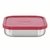 Envase Tramontina Freezinox de Acero Inoxidable Cuadrado con Tapa Plastica Rosa 16cm 61229/565