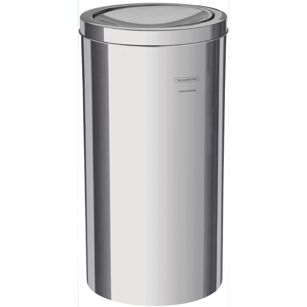 Cesto Tacho de Basura de Acero Inoxidable Tramontina de 20 Litros con Tapa Vaiven 94542 120
