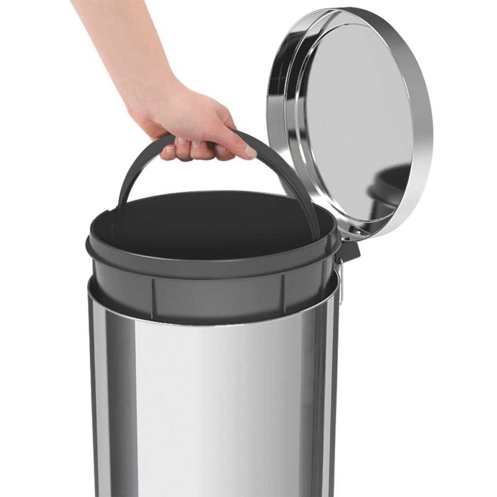 Tacho con Cesto de Basura de Acero Inoxidable Tramontina Con Pedal