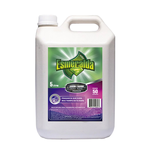 Jabón Liquido baja espuma Premium x 5 Lts Esmeralda