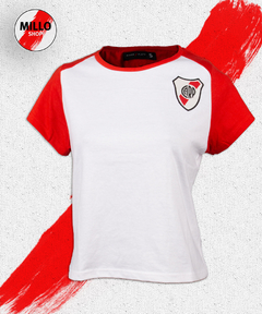 Remera Escudo River Plate Blanca dama (RP231496)