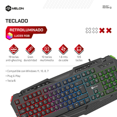 Combo Kit Gamer GM150 Led Teclado Auricular Mouse Pad - Melon Argentina