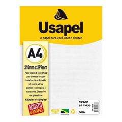 PAPEL VERGE A4 BRANCO 180G 50 FOLHAS - USAPEL