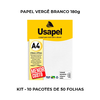 PAPEL VERGE A4 BRANCO 180G 50 FOLHAS - USAPEL