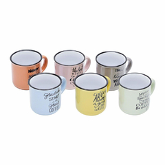 CONJUNTO 6 CANECAS MOTIVE DE CERAMICA COLORIDAS 130ML - BON GOURMET