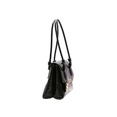 BOLSA FEMININA DE OMBRO TEXTURA VERNIZ PRETO - CHENSON - comprar online