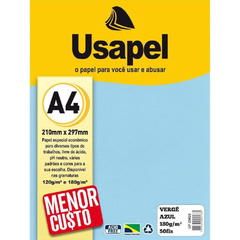 PAPEL VERGE A4 180G C/ 50 FOLHAS AZUL - USAPEL