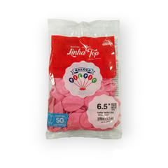 BEXIGA PERA LISO 50UN ROSA BABY - BALOES PIC PIC