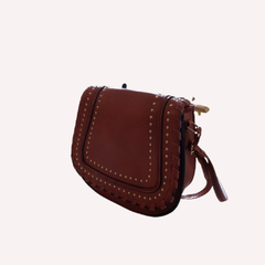 BOLSA FEMININA DE OMBRO TEXTURIZADA MARROM - GASH