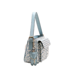 BOLSA MONOGRAMA CURVAS OMBRO AZUL - CHENSON - comprar online