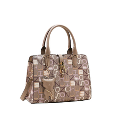 BOLSA MONOGRAMA COLORS SATCHEL NATURAL - CHENSON