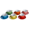 CONJUNTO 6 XICARAS DE CAFE MARY COLORIDAS CERAMICA COM PIRES - BON GOURMET