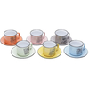 CONJUNTO 6 XICARAS DE PORCELANA 220ML PARA CHA COLORIDAS WORDS - BON GOURMET