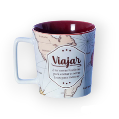 CANECA CERAMICA VIAJAR NOVAS HISTORIAS 400ML - ZONA CRIATIVA - comprar online