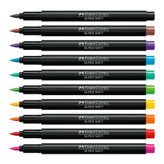 CANETINHAS BRUSH SUPERSOFT 10 CORES - FABERCASTELL na internet