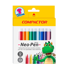 CANETA HIDROGRAFICA NEO PEN MIRIM 12 CORES - COMPACTOR