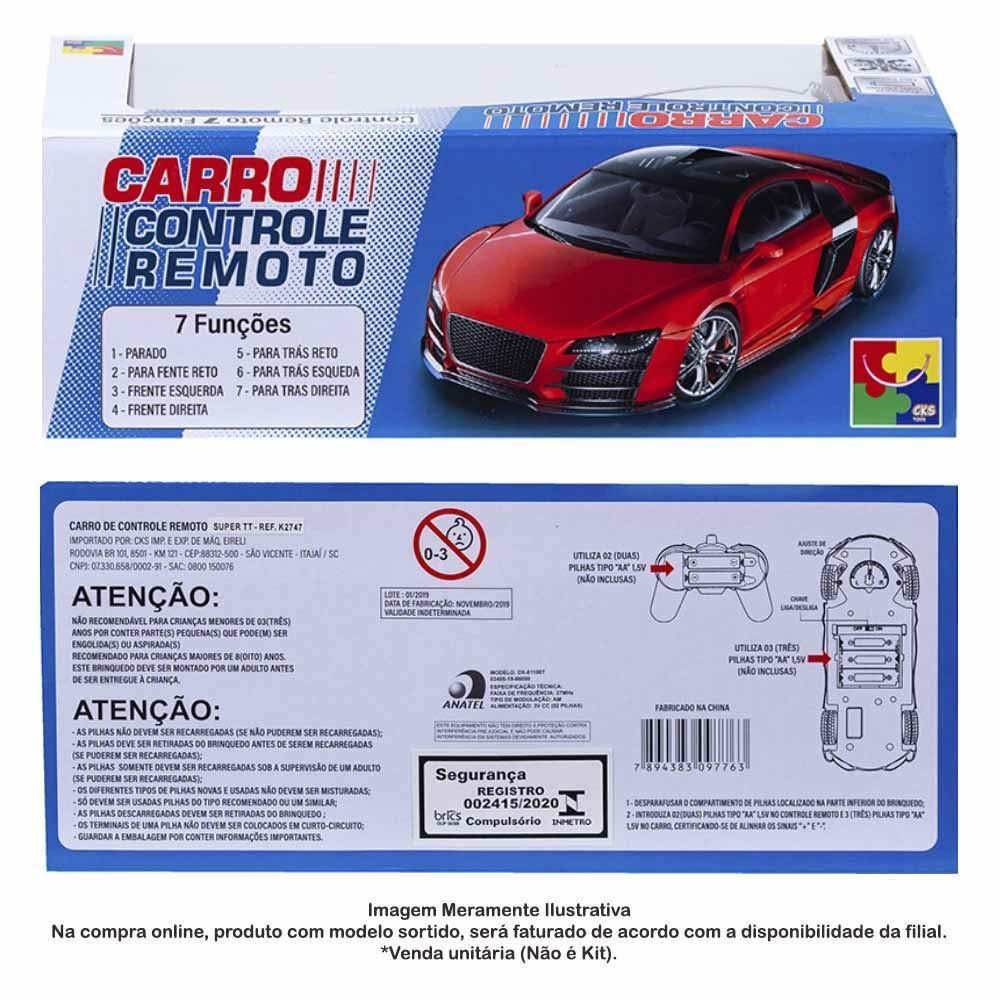 Carrinho de Controle Remoto - Ultra Carros - Azul - 6 Funções