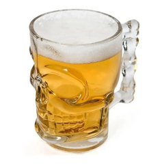 CANECA DE CHOPP CAVEIRA CRÂNIO 380ML VIDRO ROCK - BRASFOOT - comprar online