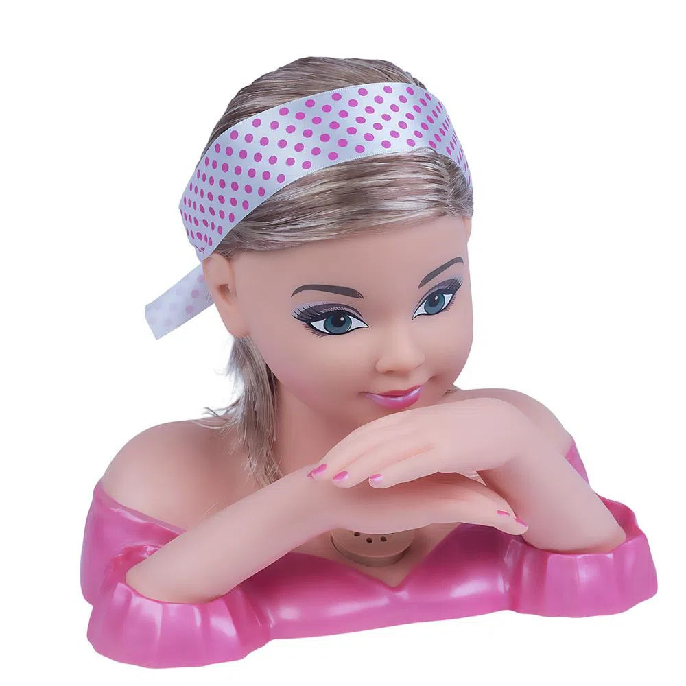 Busto Boneca Barbie Para Pentear E Maquiar Vem Com Maquiagem