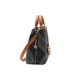 BOLSA FEMININA DE MÃO XADREZ CRISTAL PRETO - CHENSON - comprar online