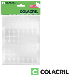 ETIQUETA REDONDA 13MM 420UNIDADES TRANSPARENTE- COLACRIL - comprar online