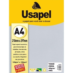 PAPEL VERGE A4 180G COM 50 FOLHAS COR CINZA - USAPEL