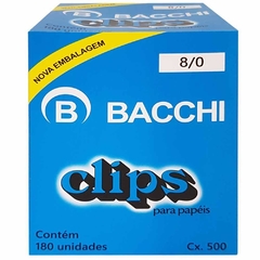 CLIPS DE AÇO REVESTIDO N° 8/0 CAIXA C/ 180 UNIDADES - BACCHI - comprar online