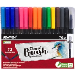 CANETA BRUSH PEN 16 CORES - NEWPEN