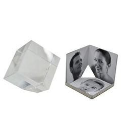 PORTA RETRATO CUBO VIDRO 3D 3 FOTOS PF-40 - SQUARE CENTER