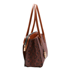 BOLSA FEMININA DE MÃO MONOGRAMA CARAMELO - CHENSON - comprar online