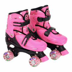 PATINS QUAD KIT PROTECAO DM RADICAL 34-37 ROSA - DM TOYS