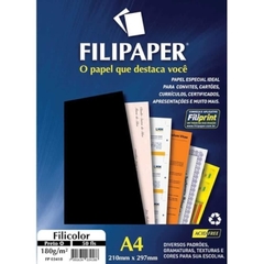 PAPEL FILICOLOR A4 PRETO 50 FOLHAS180G FILIPAPER CLASSICS - comprar online