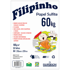PAPEL SULFITE A4 50 FOLHAS 180g FILIPINHO - FILIPERSON - comprar online