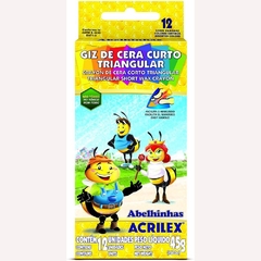 GIZ DE CERA 12 CORES CURTO TRIANGULAR ACRILEX - comprar online