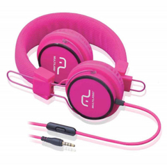 FONE DE OUVIDO COM MICROFONE HEADPHONE FUN ROSA MULTILASER - comprar online