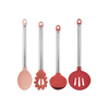 CONJUNTO DE UTENSILIOS TRENDY COM 4 PEÇAS EM AÇO INOX E SILICONE ROSA - HERCULES