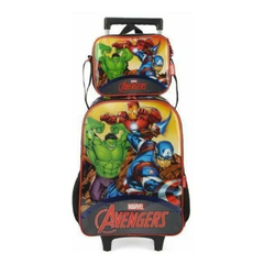 KIT MOCHILA COM RODINHA E LANCHEIRA AVENGERS - LUXCEL