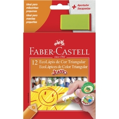 LAPIS DE COR JUMBO 12 CORES COM APONTADOR FABER CASTELL