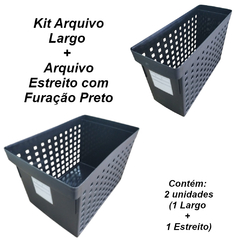 KIT ARQUIVO MOVEL LARGO + ESTREITO PRETO (2UN) - ORDENE - comprar online