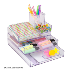 KIT ORGANIZADOR DE MESA 8 PECAS PRIME CRISTAL - MAXCRIL