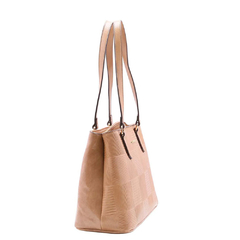 BOLSA FEMININA DE OMBRO TEXTURA EM VERNIZ NATURAL - CHENSON - comprar online