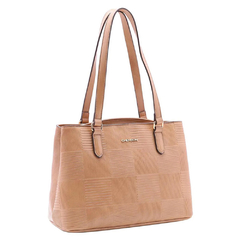 BOLSA FEMININA DE OMBRO TEXTURA EM VERNIZ NATURAL - CHENSON