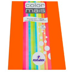 PAPEL A4 LARANJA 25 FOLHAS 120G COLORMAIS