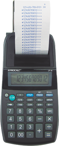 CALCULADORA DE IMPRESSAO 12 DIGITOS LP18 - PROCALC