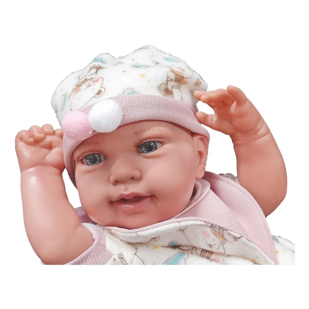 Boneca Bebê Reborn Anny Doll Baby com Macacão - Cotiplás