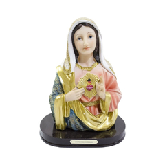 ENFEITE RESINA BUSTO CORAÇÃO DE MARIA 15CM 2016 - IRACEMA